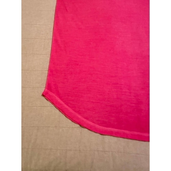 Women’s Majestic Filatures Pink 100% Silk Cap Sleeve Scoop Neck Hand Dyed Tee - Picture 10 of 10